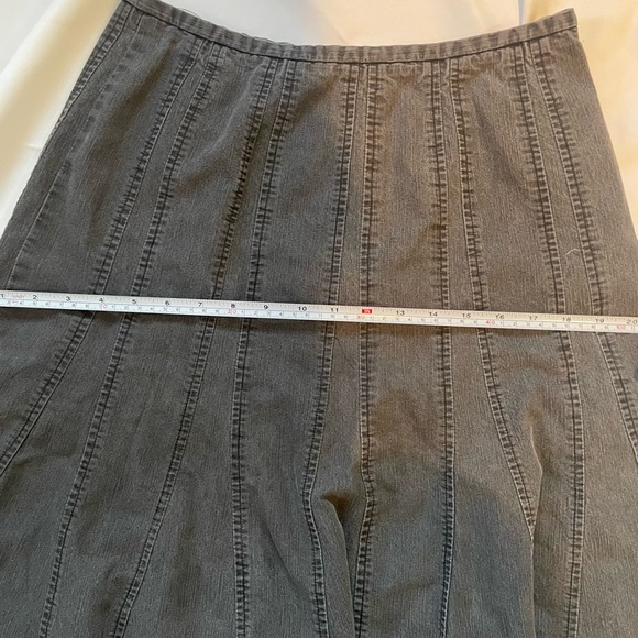 New Directions Grey Denim Midi Skirt - Picture 8 of 13